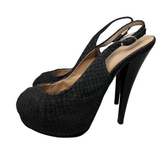 Giuseppe Zanotti Black Python Platform Pump Size 38 - Picture 1 of 9